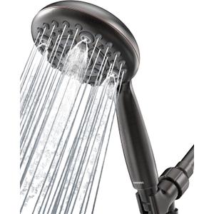 6 Spray Modes High Pressure Handheld Showerhead Set Upgraded 5 Inches Shower Head with Handheld Spray Oil Rubbed Bronze Handheld Shower Head 60 Inches Stainless Steel Hose-1-Min Install