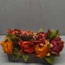 Fall Hydrangea Artificial Flowers for Decoration In Rustic Wood Planter, Faux Fall Flowers Arrangement with Berries for Table Centerpieces, Falls Decor Fake Hydrangea for Autumn, Harvest, Thanksgiving