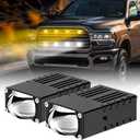 Super Bright Grill Driving Lights, Mini Projector Fog Lights for Car/Truck/Offroad/UTV/ATV/Motorcycle, Slim LED Bar, Hi-Lo Beam, White/Yellow