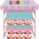KALEFO Donut Birthday Party Decorations Stand for Dessert Table Decoration Supplies Favors Cupcake Decor