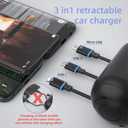 OHLPRO Multi Car Retractable Backseat 3 in 1 Car Charging Station Box Compatible with All Phones | iPhone | Samsung | Uber Taxi Lyft Turo Ride Share Customer Charging Dock Attach to Headrest