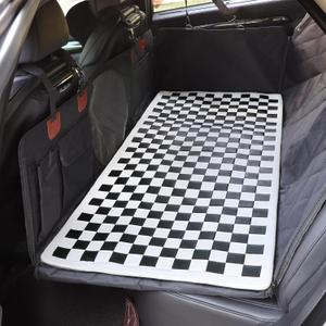 Non-Slip Pet Bed Mat for Back Seat Extender, Hair Resistant Dog Blanket for Hard Bottom Dog Car Seat Cover, Anti Slip Pet Linner Backseat Cover Black Plaid (52"Lx23.5"W)