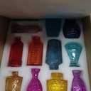 Yaomiao 30 Pcs Vases Bulk Colored Flower Glass Bud Vases Valentine Vintage Colored Glass Bottles Colorful Rustic Embossed for Home Wedding Table Decorations Gifts(Bright Color)
