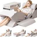 9PCS Orthopedic Bed Wedge Pillow Set for After Surgery Recovery, Body Positioners for Back and Leg Pain Relief, Adjustable Memory Foam Comfort for Sitting up in Bed, Ideal for Adult Acid Reflux & GERD