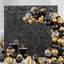 Black Shimmer Wall Backdrop -24pcs Square Sequin Panels for Party Wedding Birthday Disco Backdrop Decorations or Photo Backgrounds Interior Decoration