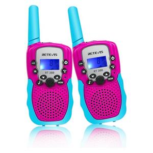 Retevis RT388 Kids Walkie Talkies 2 Pack, 2 Way Radio 22 CH Toy Walkie Talkie, Clear Sound Flashlight VOX, Toys Gifts for 6-12 Year Old Boys Girls Camping Outdoor Games(Blue Pink 1 Pair)
