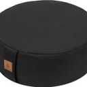 Zafu Buckwheat Meditation Cushion, Round Zabuton Meditation Pillow,Yoga Bolster Kneeling Pillow Premium Yoga Pillow for Sitting on Floor Zippered Cotton Cover (Black), Size: 16"x16“x5"