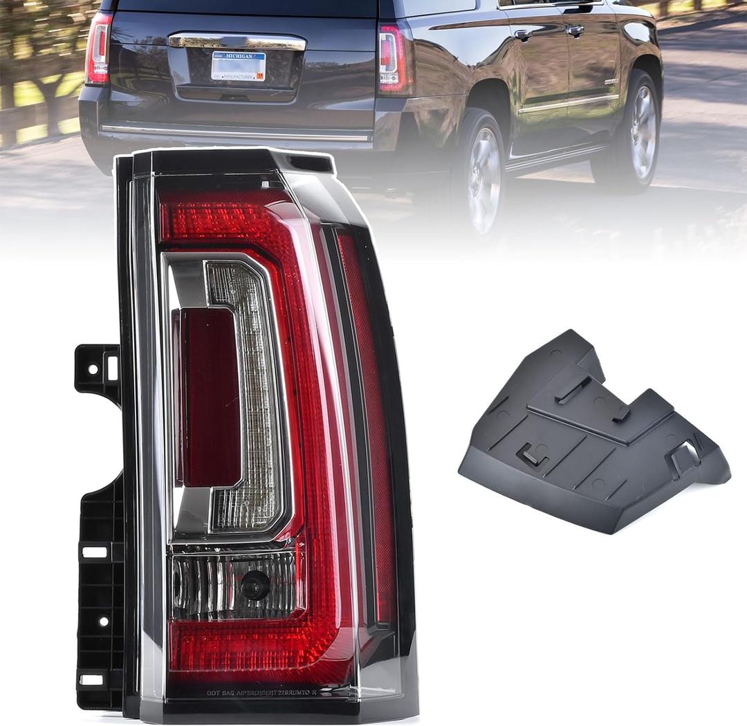 Tail Lights Assembly Compatible with GMC Yukon XL 2015 2016 2017 2018 2019 2020 LED Right Passenger Side Taillight Brake Turn Signal Assembly With Bulb Replaces 23380460 84536243 GM2801268