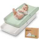 2-Pack Organic Changing Pad Covers for Girl, Boy, Neutral - 100% Cotton Changing Table Pad Cover, Soft Baby Nursery Diaper Changing Pad Sheets, Contour Changing Pads Liners, Change Pad Cover (Sage)