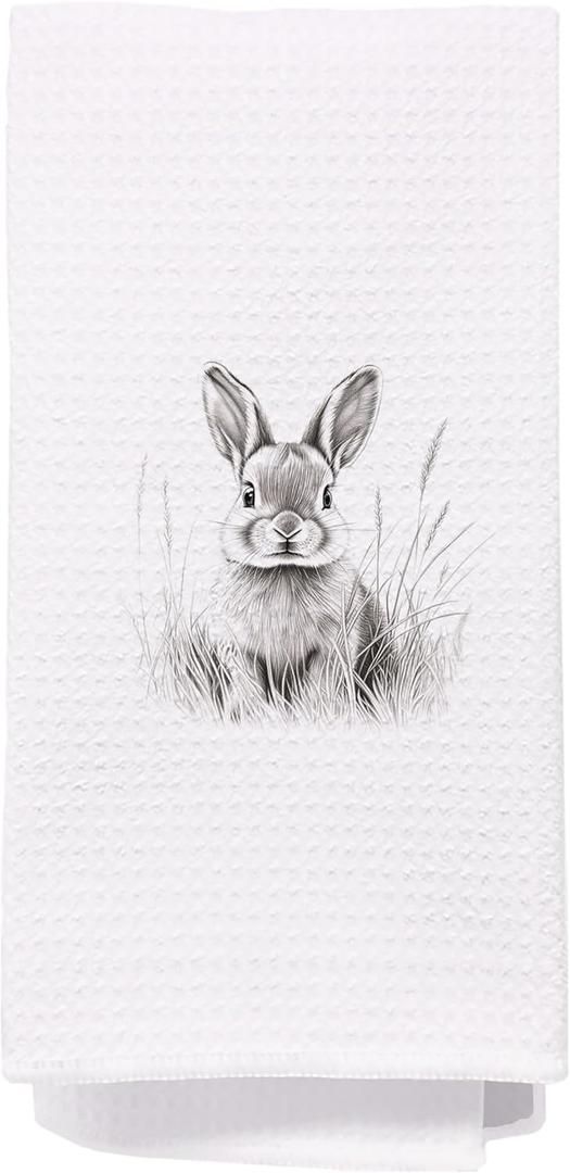 Vintage Easter Bunny Kitchen Towels, Country Farmhouse Kitchen Decor, Antique Rabbit Dish Tea Towels for Kitchen Decor, Farmhouse Kitchen Decorative Hand Towels, 16x24 Inch