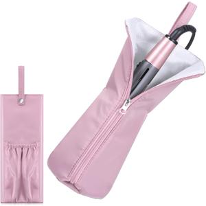 Hair Tools Organizer Bag - Heat Resistant Bag for Hair Tools, Curling Iron Holder, Hairs Accessories Organizer, Pink Travel Pouch