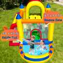 Hongcoral Inflatable Bounce House with Wide Slide, Splash Pool/Ballpit, Secret Crawl Tunnel & Soccer Goal, Multi-Activity Jumping Castle for Toddlers & Big Kids, Outdoor Backyard Playground