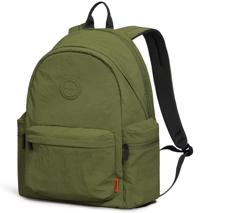 mixi Outdoor Lightweight Backpack Casual Carry On Laptop Backpack Travel Bookbag for Women Men, Water Resistant Durable Hiking Bag for Camping Weekender Sports College Work, 17 Inch, Jungle Green