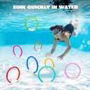 JOYIN Dive Rings Pool Toys, 8 Pcs Colorful Pool Rings for Kids, Underwater Training Swimming Diving Toy for Kids Gifts Summer Swim Water Fun Games