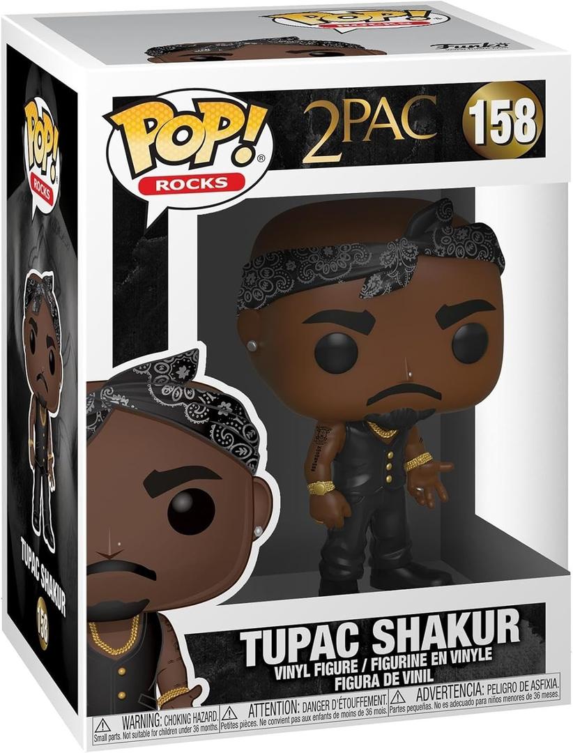 Funko Pop Rocks: Tupac - Vest with Bandana - Collectable Vinyl Figure - Gift Idea - Official Merchandise - Toys for Kids & Adults - Music Fans - Model Figure for Collectors and Display (One-Size)