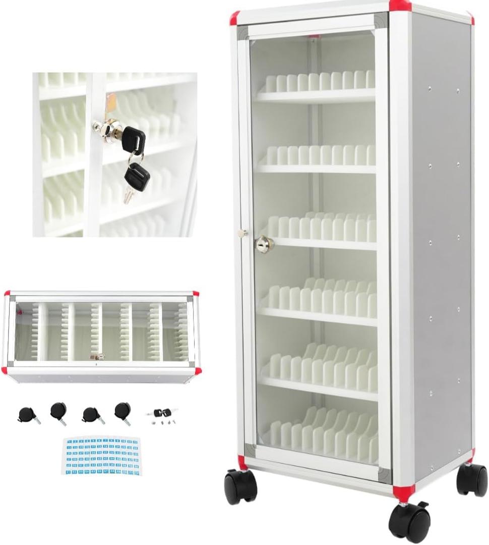 72 Slots Aluminum Alloy Cell Phone Locker with Wheels