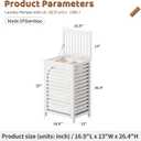 Laundry Hamper with Lid (16.9 * 13 * 26.5inches) Large Bamboo Laundry Bin Basket 85L Clothes Hamper with 1 Removable Bag Storage baskets for Bathroom (White)