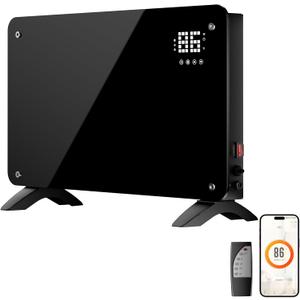 SUNDATE Convection Heater Wifi Control, Indoor Space Heater, 1500W Electric Heating with Remote Control, Digital Display, Fast Heating, 24H Timers for Living Room, Bedroom, Office