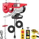 VEVOR Electric Hoist, 1320 lbs 120V Electric Winch with 328 ft Wireless & 14 ft Wired Remote Control, 40 ft Single Cable Lifting Height, Single/Double Slings, Lift Hoist for Garage Warehouse Factory