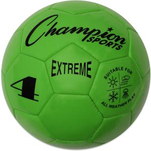 Champion Sports Extreme Series Soccer Ball  Sizes 3, 4, 5, Soft Touch, All Weather, High Air Retention, Youth & Adult League Balls for Training, Games, Outdoor & Indoor Play, Multiple Colors (Green)