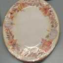 QIYANPAX Thanksgiving Paper Plates Large 9"x11" – Fall Watercolor Pumpkins Leaves Disposable Plates for Autumn Harvest Party, Dinner, Holiday Table Decor 25 PCS
