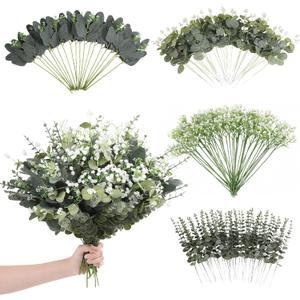 120 Pcs Mixed Artificial Eucalyptus Leaves Stems Bulk,Baby Breath Artificial Flowers Bulk with Eucalyptus Leaves Greenery Stems for DIY Bouquets Wedding Floral Home Decor (Green-120pcs)