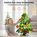 Montessori Felt Christmas Tree for Toddlers with 32Pcs Detachable Tree Ornaments, Montessori Christmas Tree Felt with Lights, Ideal DIY Set(38.6 * 27.6In)