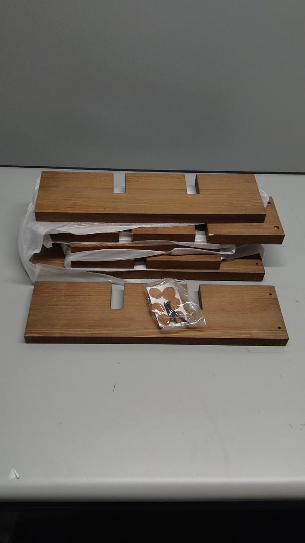 WELLAND Wood Countertop Wine Rack, Rustic Tabletop Wine Holder, 7 Bottle Wine Holder, Minimal Assembly Required | 21.25" W x 4" D x 11.5" H