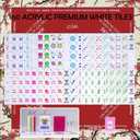American Mahjong Game Set, Portable Carrying Bag,Acrylic 160 Tiles,Western Mahjong Tiles Set,Complete Ma Jong Set (Red)