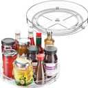 2 Pack Lazy Susan Organizer, 9.5 Inch Lazy Susan Turntable for Cabinet, Refrigerator Organizer for Pantry Organizers and Storage, Non-Skid Fridge Organizer