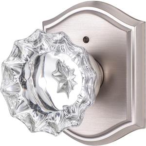 Premium Glass Door Knobs for Interior Doors, Bathroom Bedroom Door Knobs with Lock, Door Knobs Interior Brushed Nickel (Privacy, Satin Nickel)