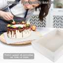 10 Sets 19x14x4in Rectangle Cake Boxes with Boards, White Large Bakery Boxes with Window for Quarter Sheet Cakes Donuts Cupcakes Pie Package