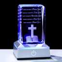 Movdyka 3D Crystal Christian Gifts for Women Men Faith, Inspirational Bible Verse Religious Gift Keepsake with Colorful LED Night Light, Get Well Spiritual Gifts Ideas for Birthday