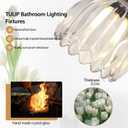 Matte Black 2 Light Bathroom Vanity Light,14.9in Modern Bathroom Lighting Fixtures Over Mirror with Clear Crystal Glass Shade,Vintage Vanity Lights for Bathroom Living Room Bedroom（not include bulbs)