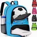Youth Soccer Bag-Soccer Backpack&Backpack for Football Basketball,with Ball Compartment Separate Cleat Package (Blue)