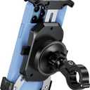 Kewig Motorcycle Phone Mount with Vibration Dampener, Antishake Bike Phone Mount, One-Push Automatically Lock & Quick Release Motorcycle Phone Holder, Adjustable Bike Phone Handlebar Fit for 4-7''
