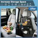 Car Seat Back Organizer with Foldable Table Tray Back of Seat Car Organizer with Touch Screen Phone Holder Premium Pu Leather Material for Kids, Pets & Travel Accessories(1 Pack)