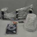 Vanity Lights For Bathroom,23.6 In Black Bathroom Light Fixtures Over Mirror,Vintage 3-Light Vanity Light With Flared White Fabric Lampshade For Bedroom,Hardwired Hallway Sconce Light,E12 Base