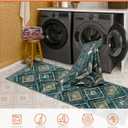 BESTSWEETIE Area Rug 2x3 Rug Machine Washable Non-Slip Low Pile Print Pattern Western Rug for Living Room Bedroom Entryway Tribal Series -Teal/Green
