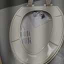 Bemis 7300SLEC Slow Close Toilet Seat, Easy Clean Hinges and Durable Plastic Seat, Made in USA, Elongated, Biscuit