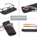 MODFANS 4 Pack Reading Glasses 2.75 Fashion Wood-Look Spring Hinges Stylish Readers Men Women