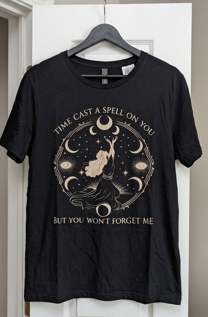 Time Cast A Spell On You But You Won't Forget Me T-Shirt, Size XL