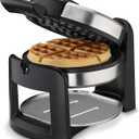 Cuisinart Round Flip Belgian Waffle Maker, 1" thick Belgian-style Waffle, WAF-F30NAS