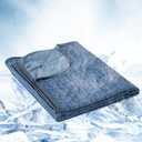 OIGAE Cooling Blanket for Hot Sleepers - Soft & Lightweight Summer Cold Blanket for Night Sweats | Perfect for Bed, Couch, Sofa (Dark Blue, 96" x 120")