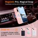 Hualele Magnetic for iPhone 13 & iPhone 14 Case, Compatible with MagSafe, Military Grade Dropproof Translucent Matte Back Cute Curly Wave Edge Slim Phone Case,Light Pink