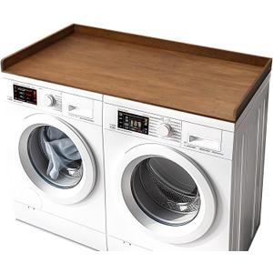 Gashell Washer Dryer Countertop, 27.5" x 54" Bamboo Washer and Dryer Countertop for Laundry Room Organization(Retro Brown), Standard