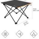 MOON LENCE Ultralight Folding Camping Table, Compact,Portable with Carry Bag, for Outdoor Cooking, Picnic, Camp, Boat, Travel (Black, Gold Side-S)