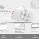 Men Adjustable Baseball Cap with Curved Breathable Quick-Drying Laser-Cut Mesh Back Closure Hat (White)