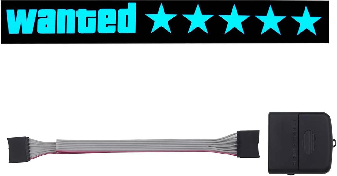 Glowing Sticker Wanted Stars Windshield EL Glow Panel Electric Marker Light Car Auto LED Safety Sign Decals Decoration Window Sticker Ice Blue
