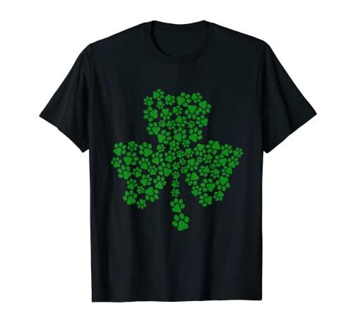 Cat Paw Print St Patrick's Day Shamrock Men Women Kids T-Shirt, Small